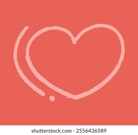 Doodle hand draw simple heart color. Clip art illustration.