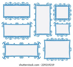 Doodle hand draw vector frames