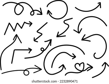 doodle hand drawing abstract arrow