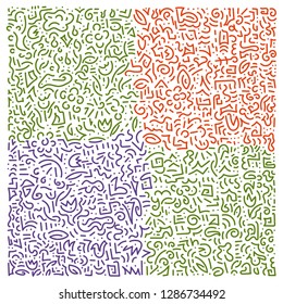 Doodle hand drawing  Background. Flowers, leaves. Vector illustration