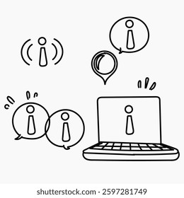 doodle hand drawing information icon related collection