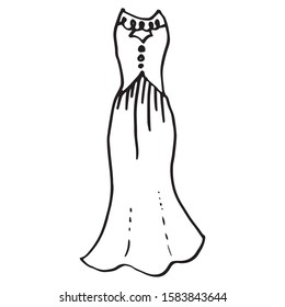 Doodle hand drawing with kid clothes. Vector illustration of lines and coloring pages for kids
