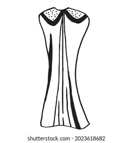 Doodle hand drawing with kid clothes. Vector illustration of lines and coloring pages for kids
