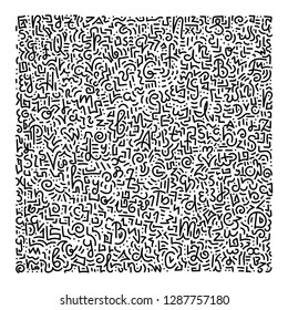 Doodle hand drawing. Letters, Background.Vector illustration