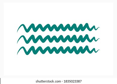 Doodle hand drawing water wave icon isolated on white. Sketch logo. Outline vector stock illustration. EPS 10