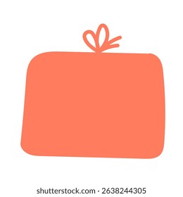 Doodle Hand Drawn Abstract Gift Box Symbol Icon. Simple Childish Decoration Art. Greeting Birthday Card Gift Box Element. Colorful Positive Kid baby Shower Party Decor Icon