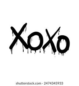 doodle hand drawn abstract graffiti xoxo icon in vector illustration