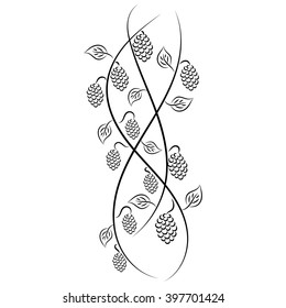 Doodle hand drawn abstract vine grape
