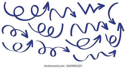 conjunto de arte de seta desenhada à mão doodle