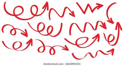 doodle hand drawn arrow art set