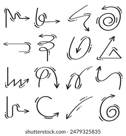 doodle and hand drawn arrows symbols illustration