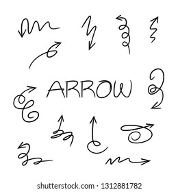 doodle and hand drawn arrows vector illustration
