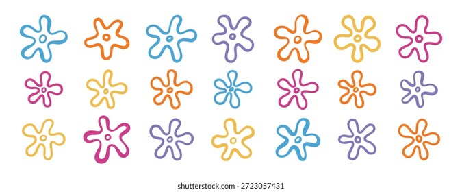 doodle hand drawn bikini bottom flowers, summer decoration, bikini botton sky elements. tropical flowers set. Vector illustration