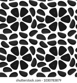 Doodle, hand drawn black garlic, trendy superfood seamless pattern background.