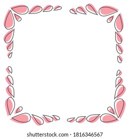 Doodle hand drawn border pink elements for text. For web, decor and design
