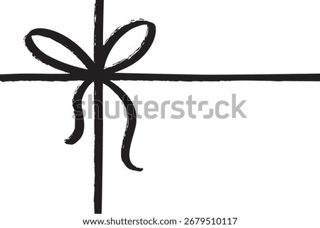 Doodle hand drawn bow line icon. Painted grunge texture package decoration for gift box, wedding decor. Vector illustration