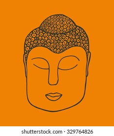Doodle hand drawn Buddha face