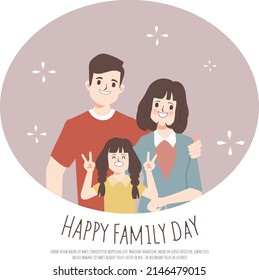Doodle hand drawn character family people happy face and cheerful in happy family day.