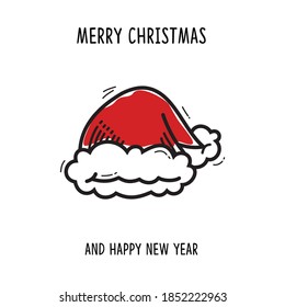 DooDle Hand Drawn Christmas Hat Santa Claus