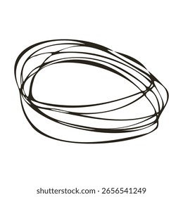 Doodle handgezeichneter Kreis, runder abstrakter Rahmen. Isolierte Umrissdoodle auf weißem Hintergrund.