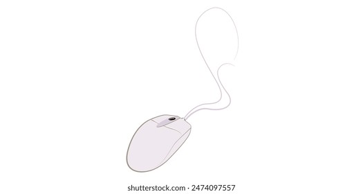Doodle Hand Drawn Computer Mouse Icon, Electronic Device Vector Illustration.	