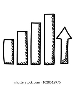 Doodle hand drawn  design of bar chart