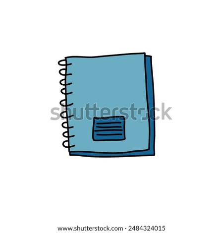 doodle hand drawn diary blue color clip art  notebook Notepad with spiral binding, diary clip art , notebook vector
