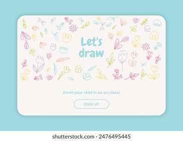 Doodle hand drawn flowers, perfect for children’s drawings and school art projects. The happy and abstract design is ideal for posters, cards, and creative summer decorations, trendy pattern. Not AI.
