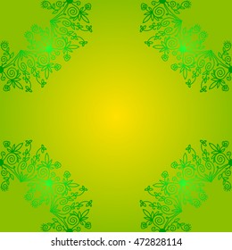 Doodle hand drawn frame with lacy elements. Vector illustration.