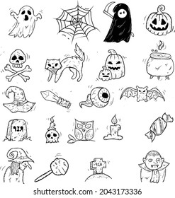 doodle hand drawn Halloween icon vector graphic element