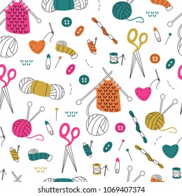 Doodle Hand Drawn Handmade Seamless Pattern