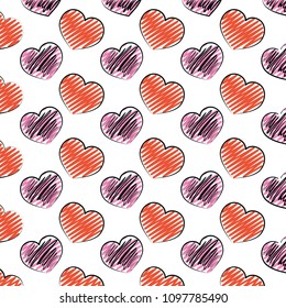 doodle hand drawn heart design background