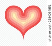 Doodle hand drawn heart drawing on white background