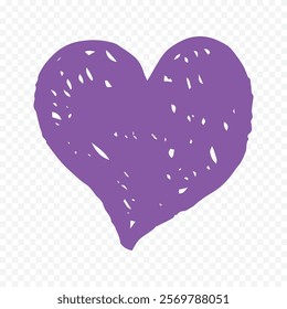 Doodle hand drawn heart drawing on white background