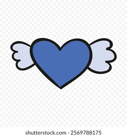 Doodle hand drawn heart drawing on white background