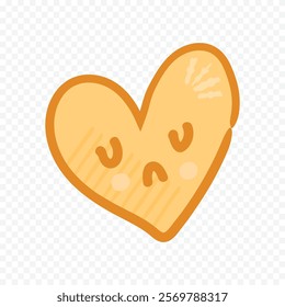 Doodle hand drawn heart drawing on white background