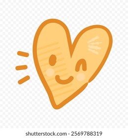 Doodle hand drawn heart drawing on white background