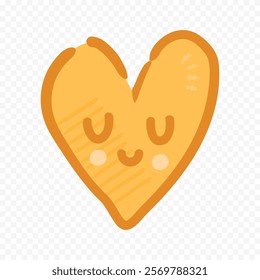 Doodle hand drawn heart drawing on white background