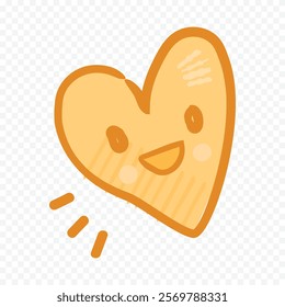 Doodle hand drawn heart drawing on white background