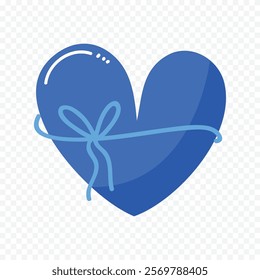 Doodle hand drawn heart drawing on white background
