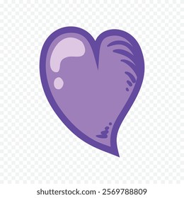 Doodle hand drawn heart drawing on white background
