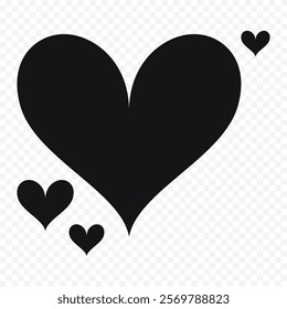 Doodle hand drawn heart drawing on white background