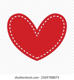 Doodle hand drawn heart drawing on white background