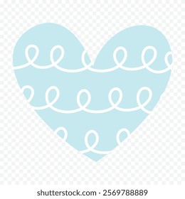 Doodle hand drawn heart drawing on white background
