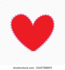 Doodle hand drawn heart drawing on white background