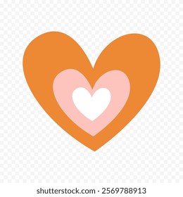 Doodle hand drawn heart drawing on white background