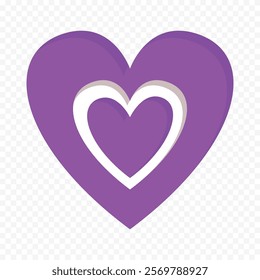 Doodle hand drawn heart drawing on white background