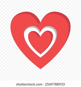 Doodle hand drawn heart drawing on white background