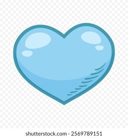 Doodle hand drawn heart drawing on white background