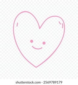 Doodle hand drawn heart drawing on white background